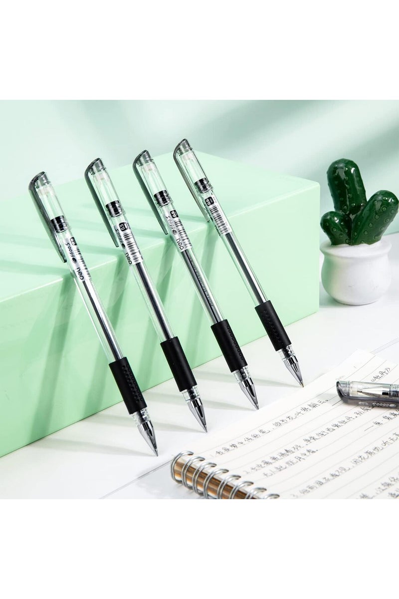 Deli 12pcs - Daily Black Gel Pen Set, 0.5mm Bullet Nib, (E6600S) - Image 1